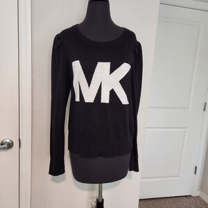 Michael Kors Black and White Long Sleeve Top